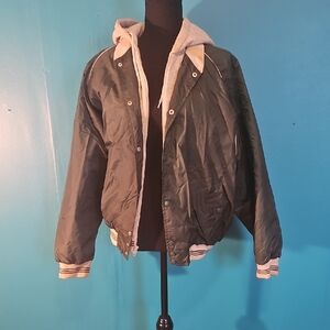 RedHead Green Bomber Jacket with Gray Hood